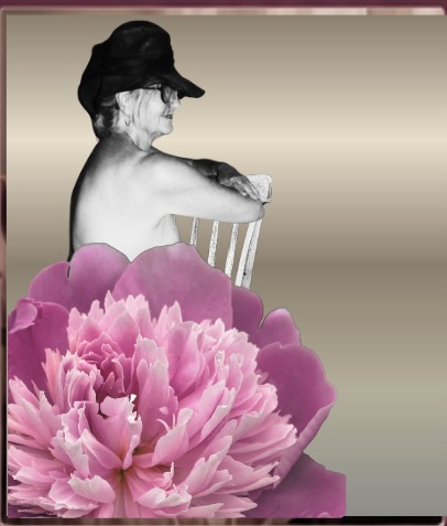 Composition du calendrier avec une femme et une fleur rose